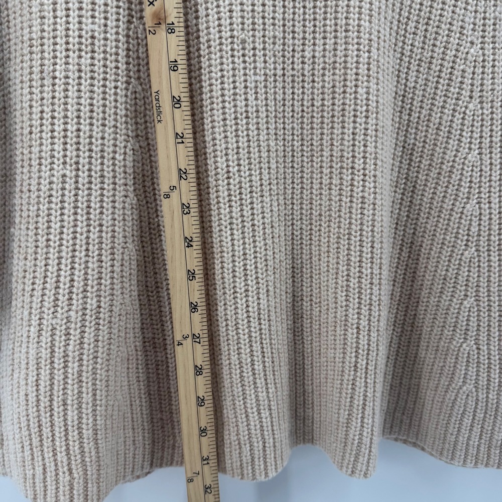 Athleta Beige Ribbed Knit Sweater Long Sleeve Crew Neck‎ Wool Blend Women's XL - Picture 7 of 7